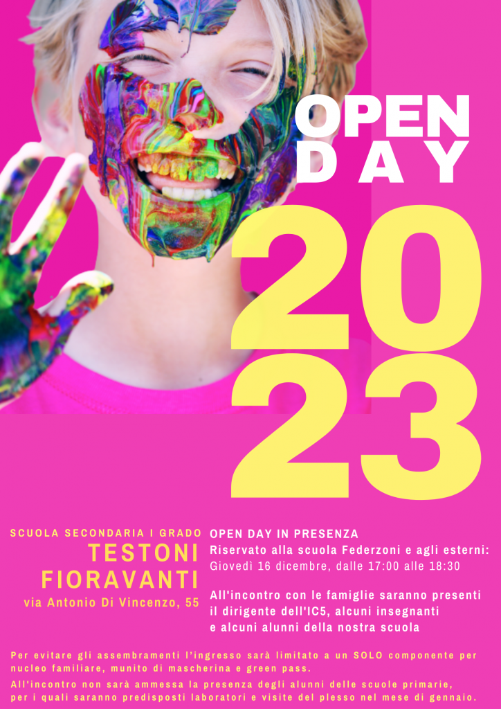 Open day Testoni Fioravanti Scuola Federzoni ed esterni 2022-2023